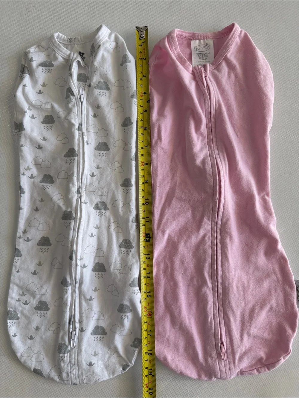 SwaddleMe Baby Sleep Sacks Duo in Pink and Gray Cloud Print